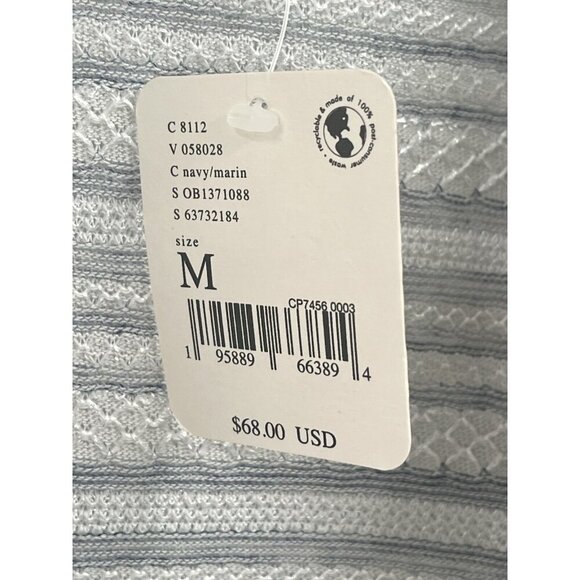 Free People Open Cardigan Striped Blue Sz M NWT OB1371088 - Picture 4 of 9